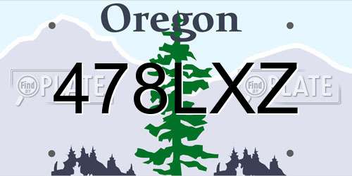 478LXZ Oregon License Plate