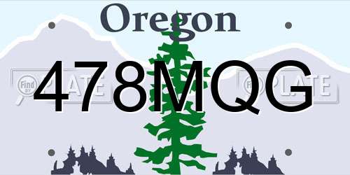 478MQG Oregon License Plate