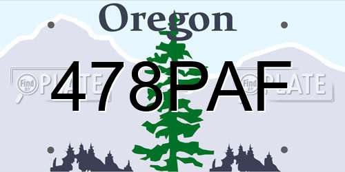 478PAF Oregon License Plate