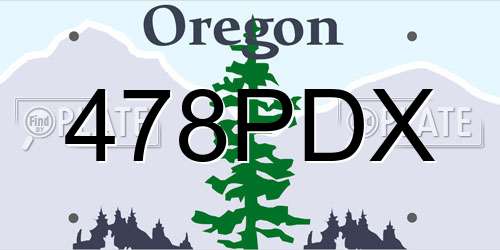 478PDX Oregon License Plate