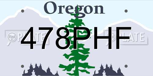 478PHF Oregon License Plate