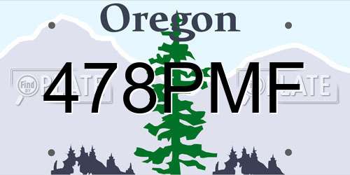 478PMF Oregon License Plate