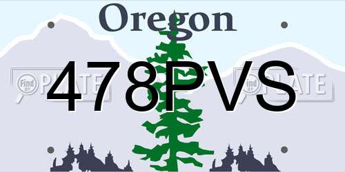 478PVS Oregon License Plate
