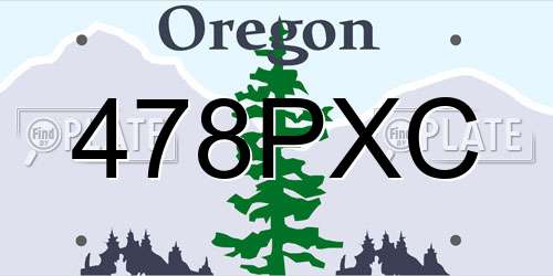 478PXC Oregon License Plate