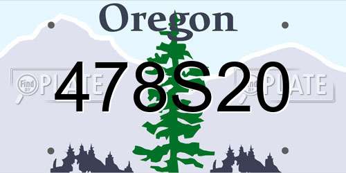 478S20 Oregon License Plate