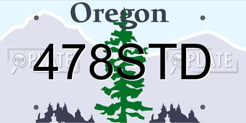 478STD Oregon License Plate