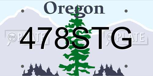 478STG Oregon License Plate