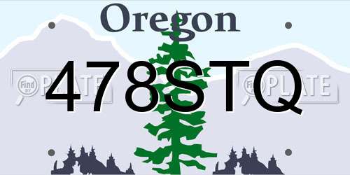 478STQ Oregon License Plate