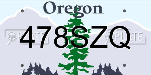 478SZQ Oregon License Plate