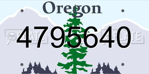 4795640 Oregon License Plate