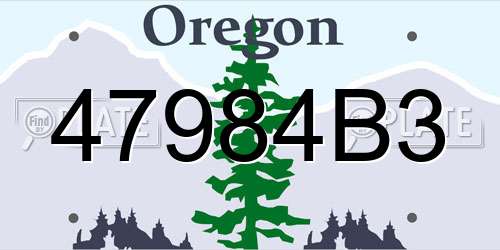 47984B3 Oregon License Plate