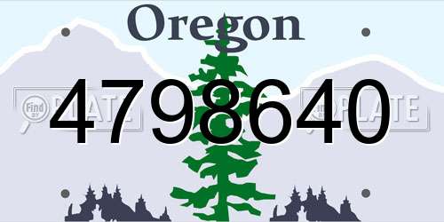 4798640 Oregon License Plate