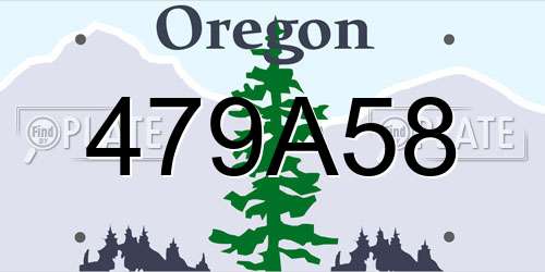 479A58 Oregon License Plate