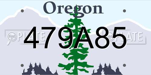479A85 Oregon License Plate