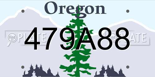 479A88 Oregon License Plate