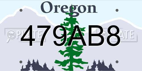 479AB8 Oregon License Plate