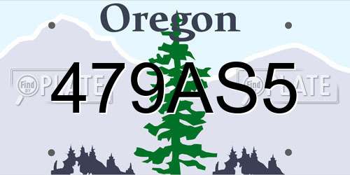 479AS5 Oregon License Plate