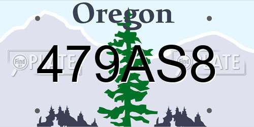 479AS8 Oregon License Plate