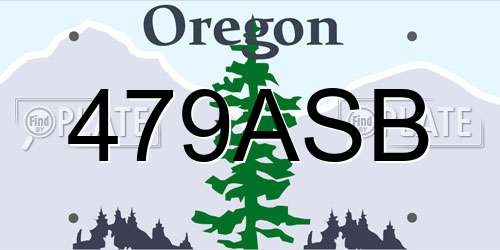 479ASB Oregon License Plate