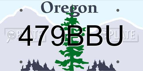 479BBU Oregon License Plate