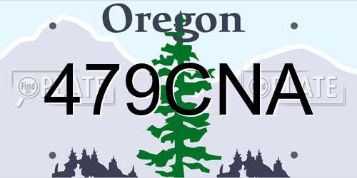 479CNA Oregon License Plate