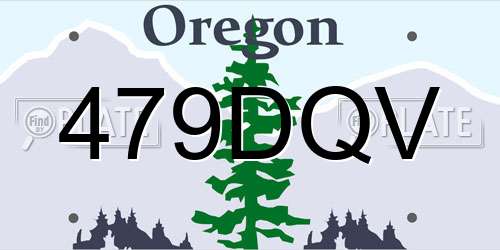 479DQV Oregon License Plate