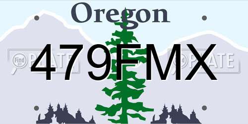 479FMX Oregon License Plate