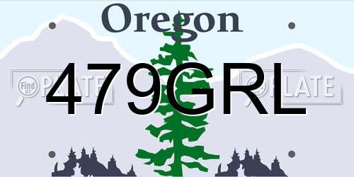 479GRL Oregon License Plate