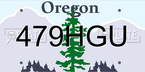 479HGU Oregon License Plate