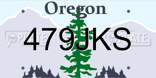 479JKS Oregon License Plate
