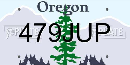 479JUP Oregon License Plate