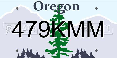 479KMM Oregon License Plate