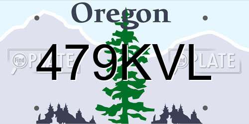 479KVL Oregon License Plate
