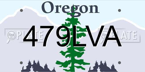 479LVA Oregon License Plate