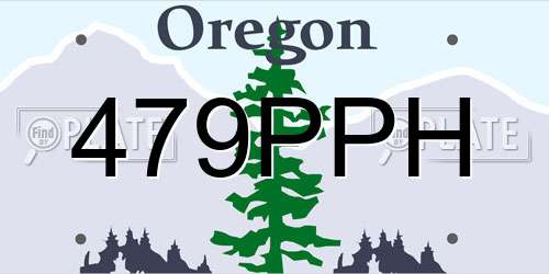 479PPH Oregon License Plate