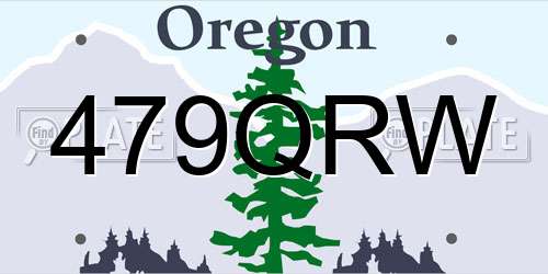 479QRW Oregon License Plate