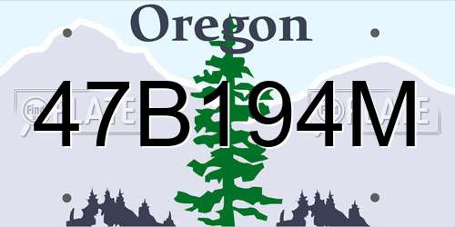 47B194M Oregon License Plate