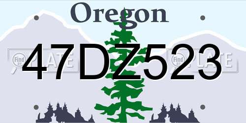 47DZ523 Oregon License Plate