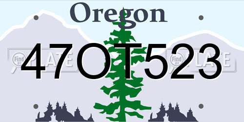 47OT523 Oregon License Plate