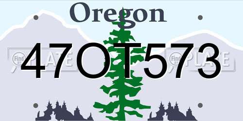 47OT573 Oregon License Plate