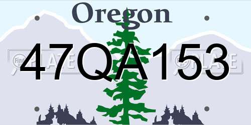 47QA153 Oregon License Plate