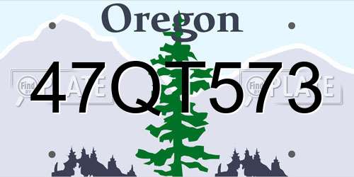 47QT573 Oregon License Plate