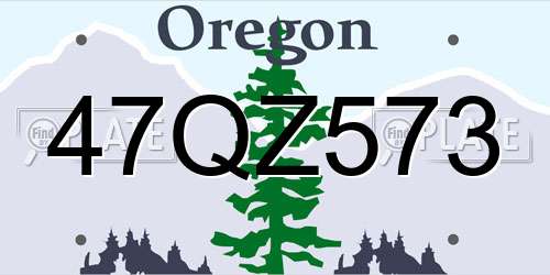 47QZ573 Oregon License Plate
