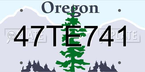 47TE741 Oregon License Plate