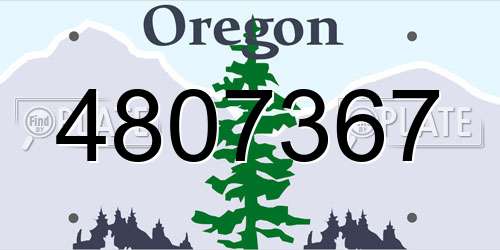 4807367 Oregon License Plate