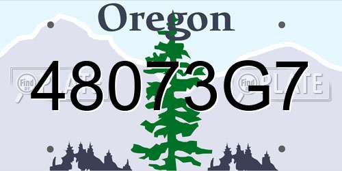 48073G7 Oregon License Plate