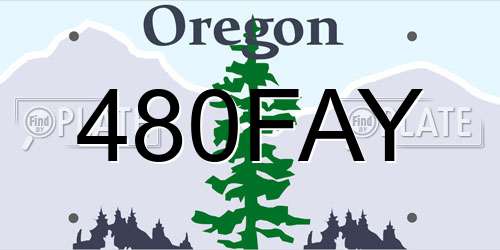 480FAY Oregon License Plate