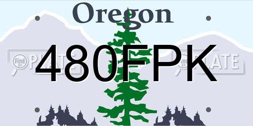 480FPK Oregon License Plate