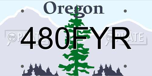 480FYR Oregon License Plate