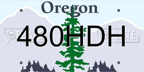 480HDH Oregon License Plate